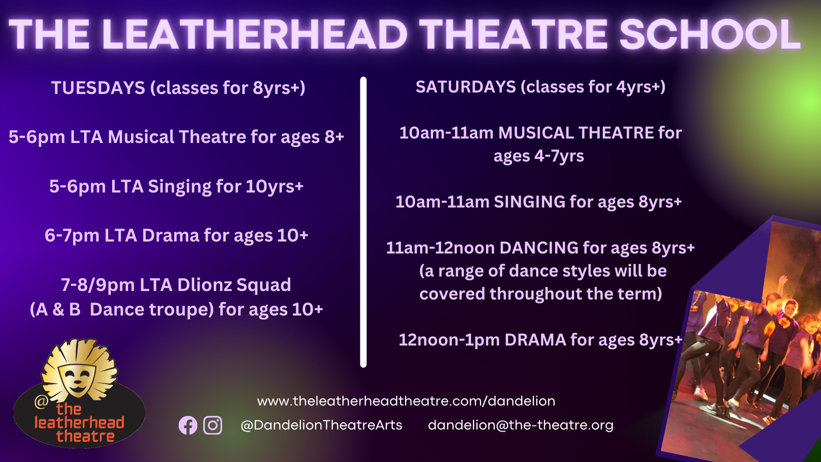Class Times and Prices The Leatherhead Theatre